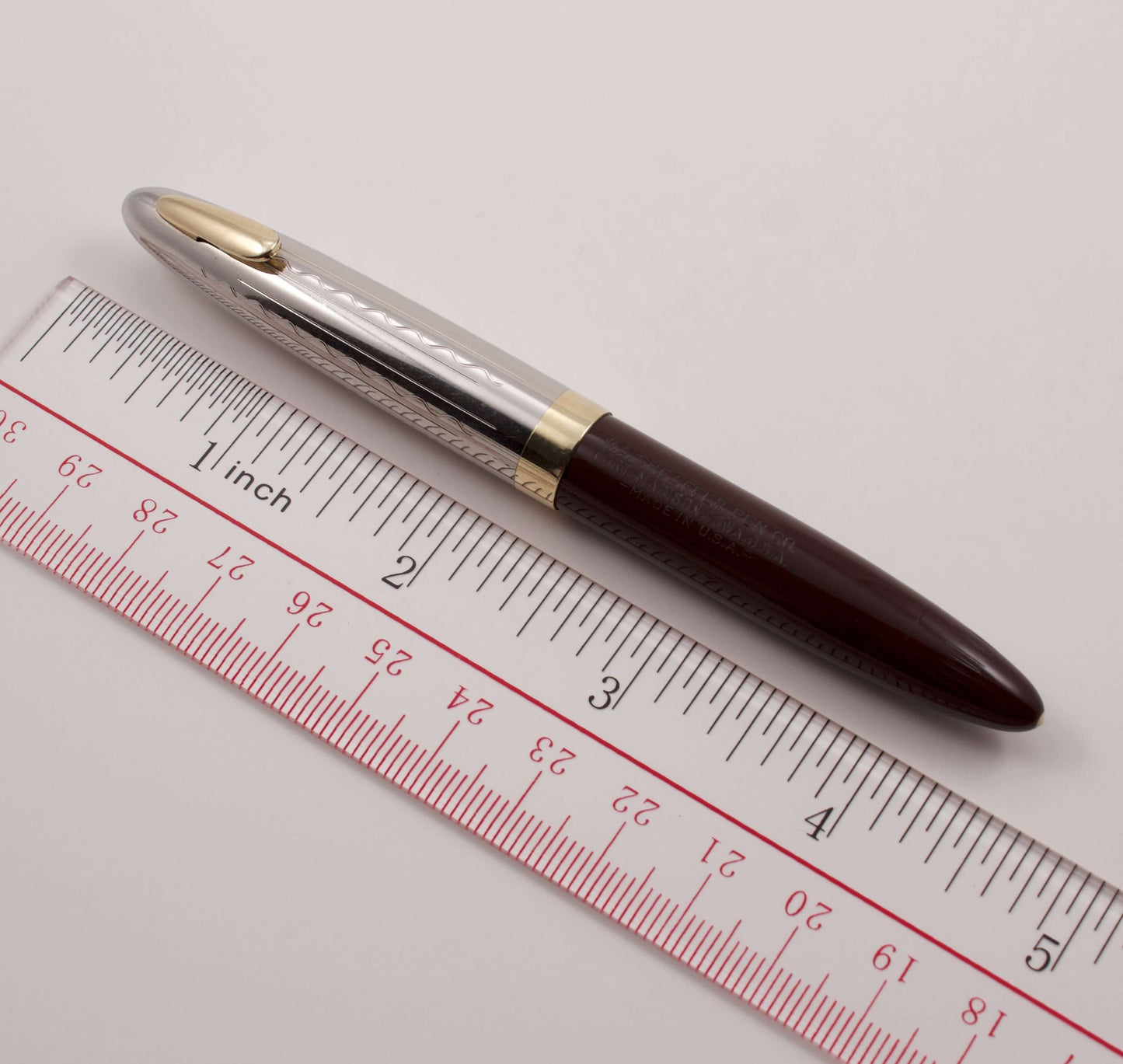 Sheaffer Sentinel Tuckaway Vacuum-Fil, Burnt Umber Brown, Two-tone cap, 14K Gold Triumph nib Ozark Pen Shop