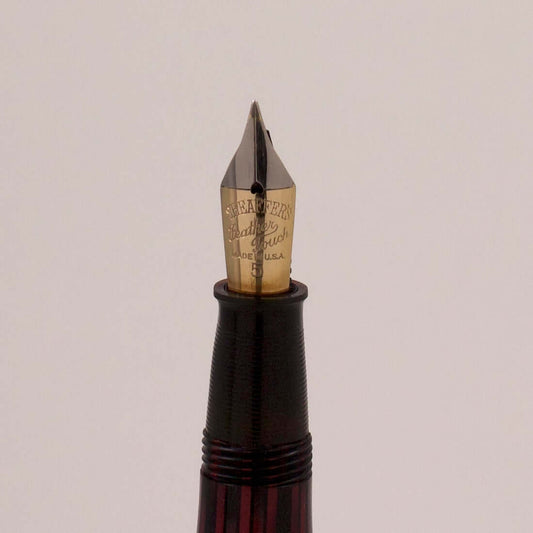 Sheaffer Craftsman Lever Filler, Carmine Red. Number 5 Feather Touch 14K Gold Nib Fine Point. Ozark Pen Shop