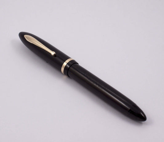 Sheaffer Balance Fountain Pen, Jet Black, Vac-fil, Black, non white dot. Fine number 5 Feather Touch Nib. Sheaffer Balance Ozark Pen Shop