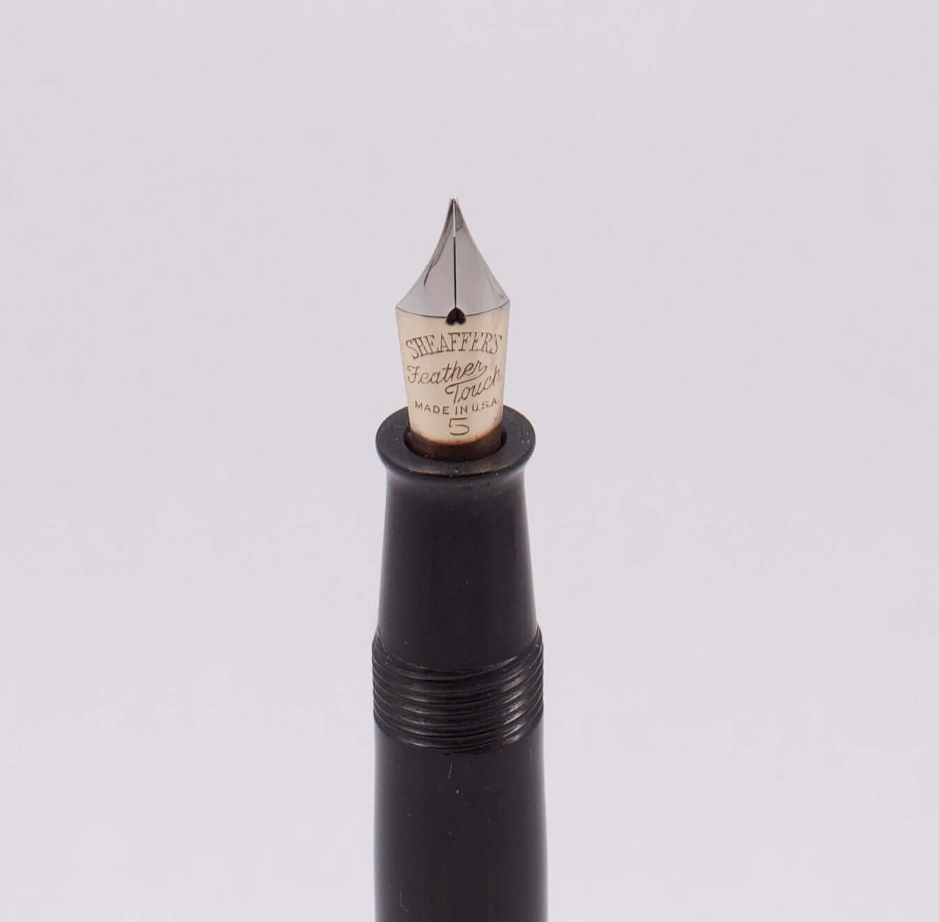 Sheaffer Balance Fountain Pen, Jet Black, Vac-fil, non white dot. Fine number 5 Feather Touch Nib.  Ozark Pen Shop