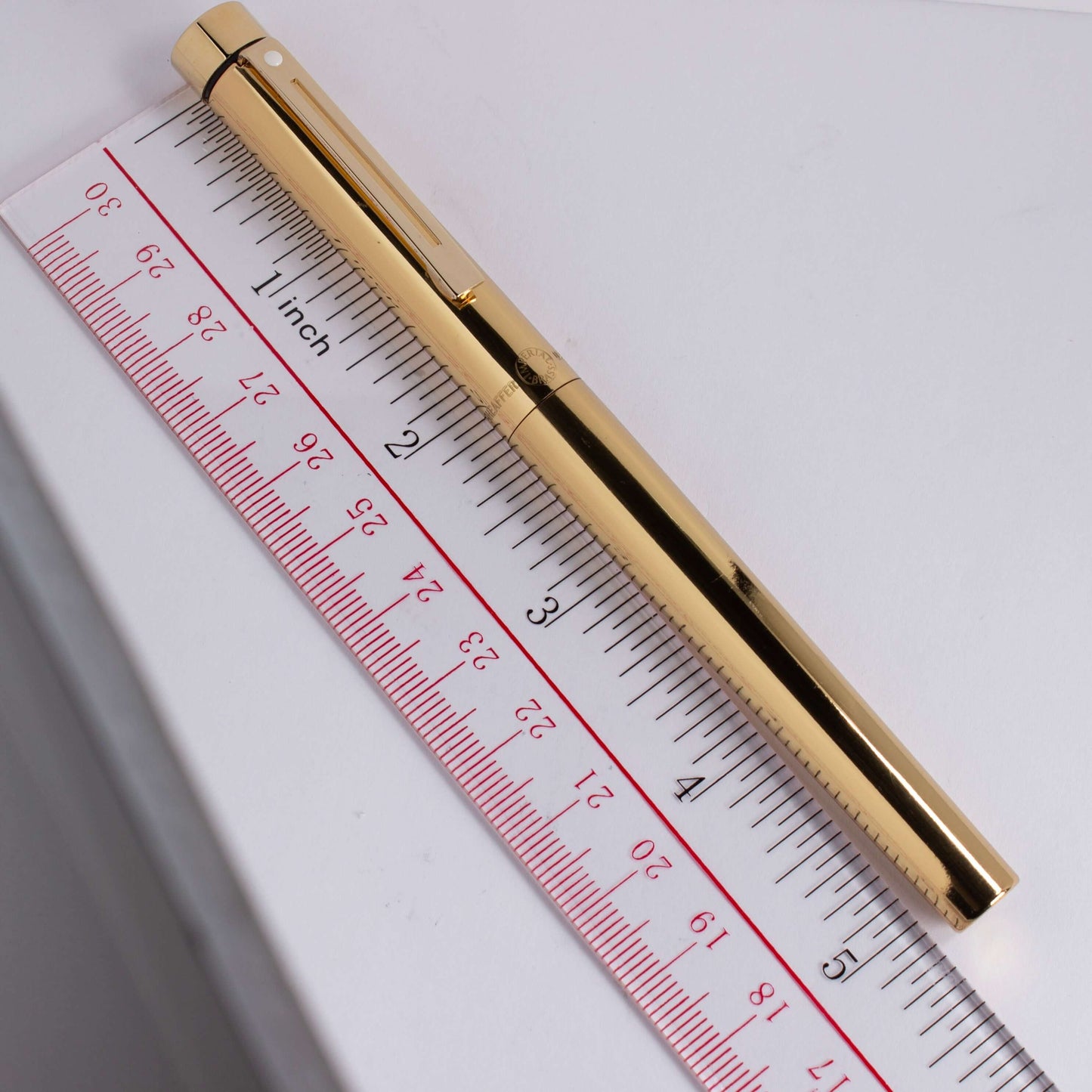 Sheaffer Targa Fountain Pen Model 1020, Imperial Brass, 14K inlaid nib Ozark Pen Shop