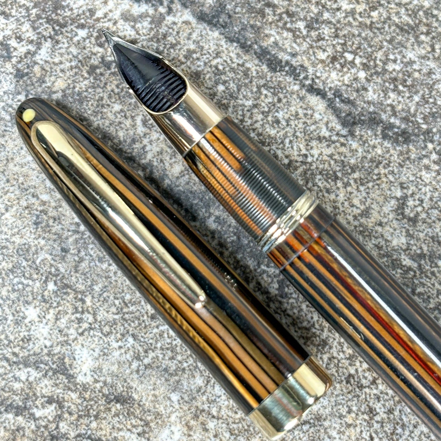 Sheaffer Statesman Restored Vac-fil Fountian Pen, 14K Triumph Fine Nib, Gold-filled trim. Ozark Pen Shop