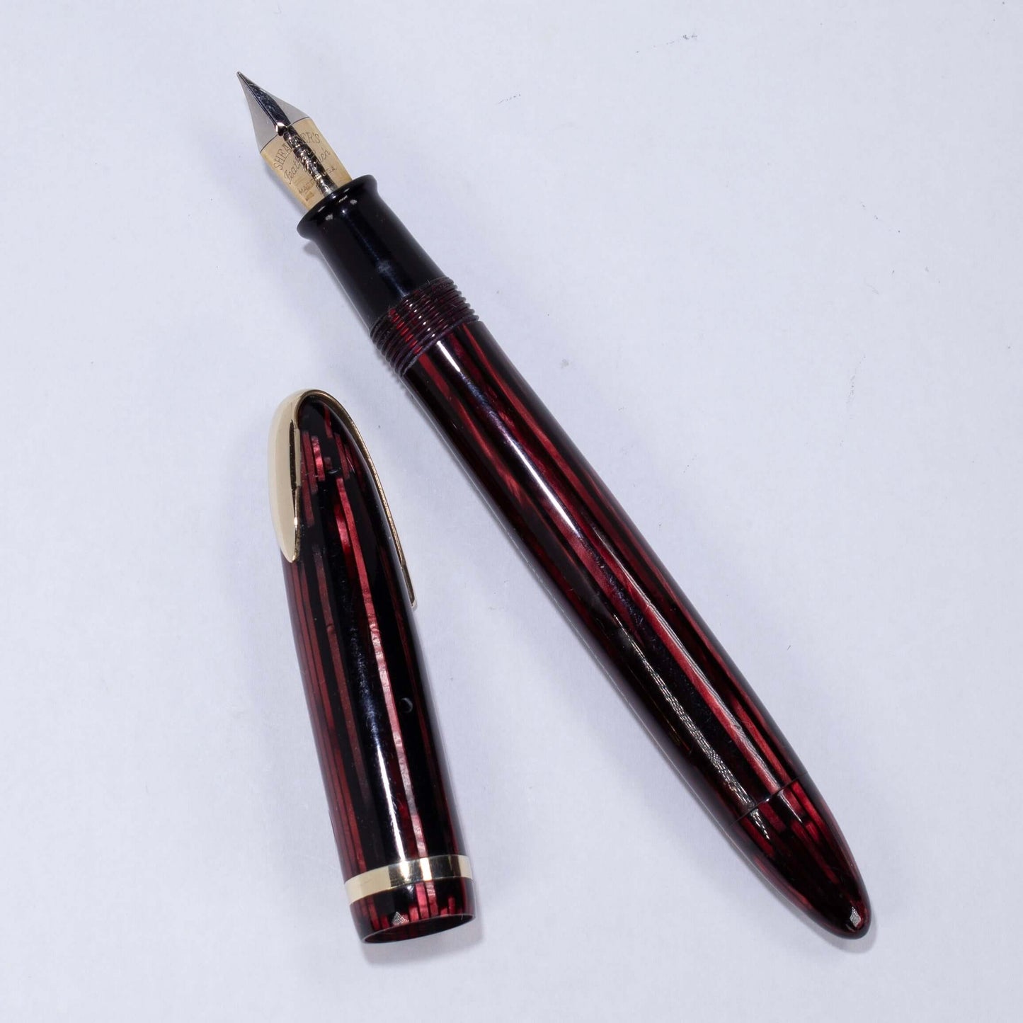 Sheaffer Balance Fountain Pen, Military Cap, Two-tone Feather Touch Fine 14K nib, Vacuum-Fil, Non-white Dot Ozark Pen Shop