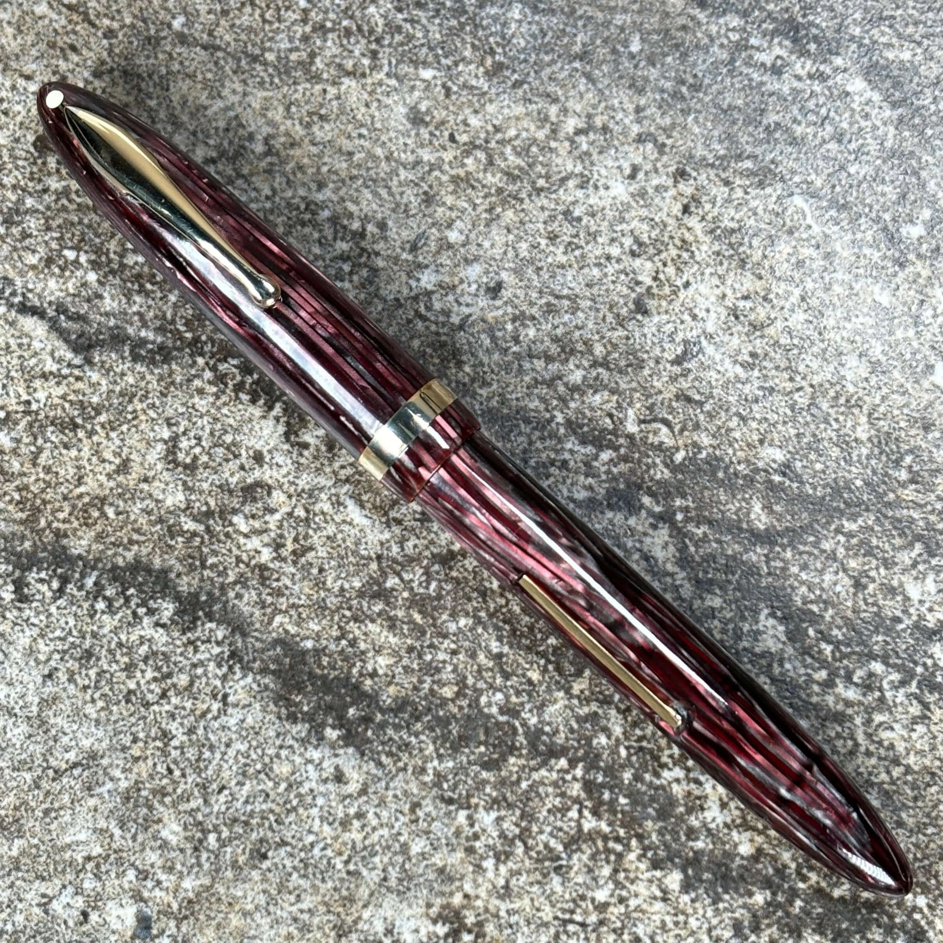 Sheaffer Lifetime Balance, Medium Short Slender Rose Glow, 14K Lifetime nib. Restored Lever Filler  Ozark Pen Shop