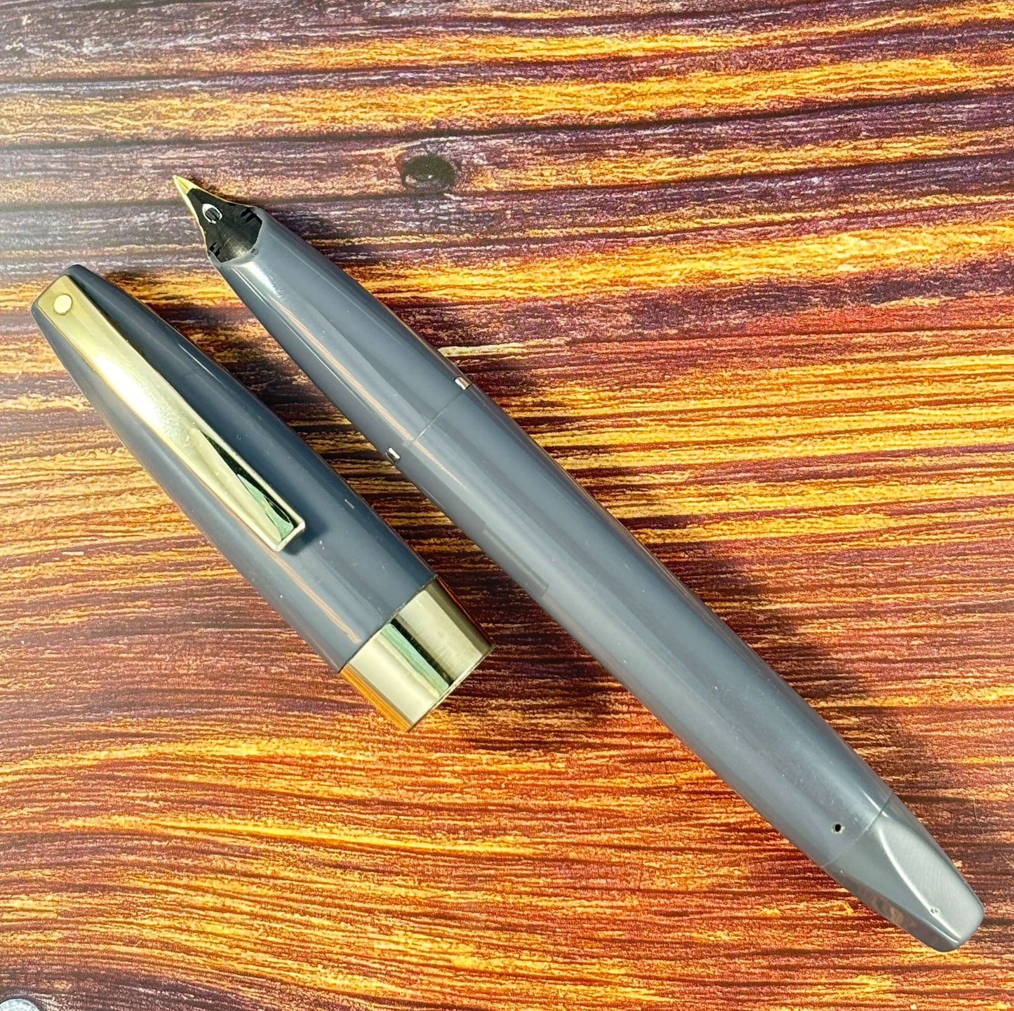 Sheaffer PFM III, Gray, Fully Restored, 14K Inlaid Fine Nib Ozark Pen Shop