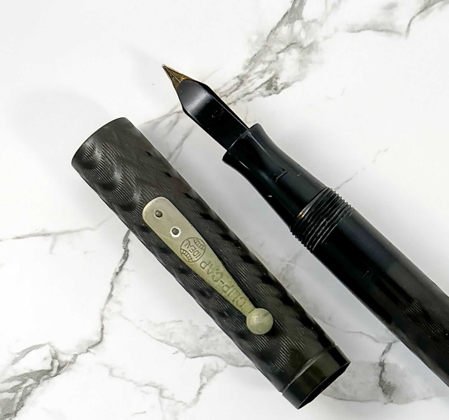Waterman 52 Chased Black Hard Rubber, Nickel Plated Trim, Flexy 14K Ideal Nib Ozark Pen Shop