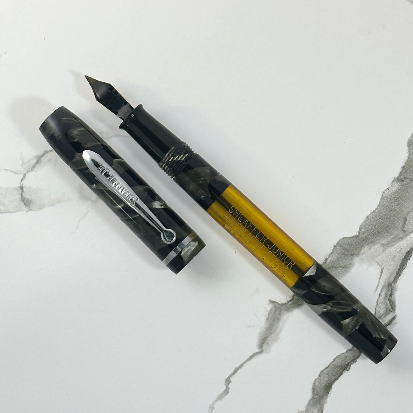 Sheaffer Balance Junior- Fully Restored - Grey Pearl Ozark Pen Shop