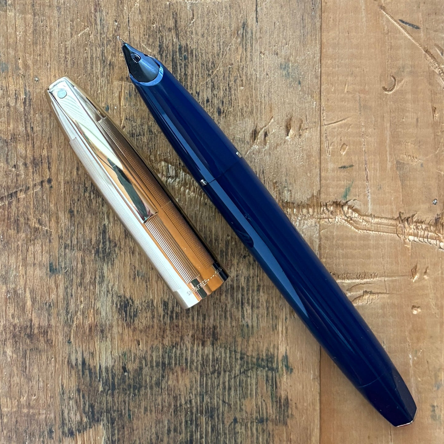 Sheaffer PFM V, Fully Restored Blue with Gold Filled Cap