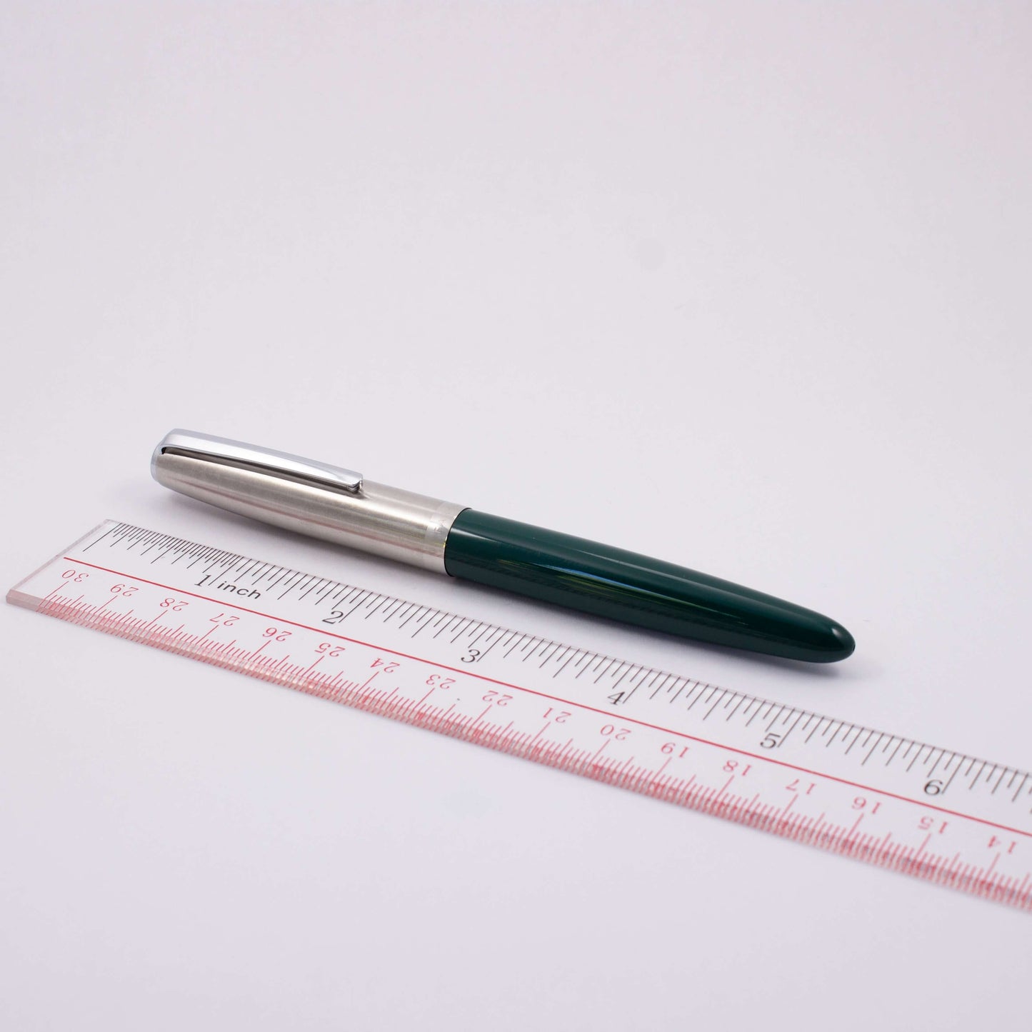 Parker 21, Deluxe Aerometric Filler, Green, Brushed Cap and Ridged Clip Ozark Pen Shop