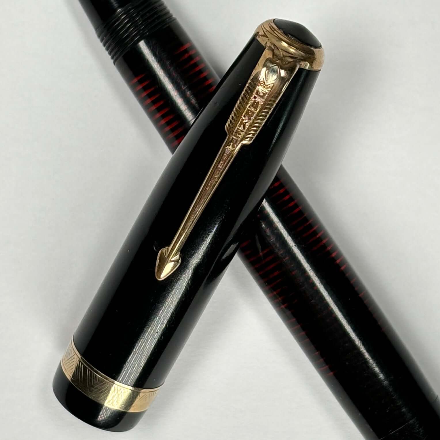 Black Parker Vacumatic Fountain Pen, Restored Vac-filler  Ozark Pen Shop
