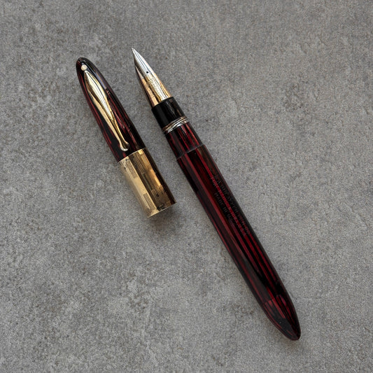 Sheaffer Triumph Vac-fil, Carmine Red, Wide Band