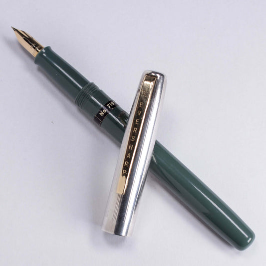Wahl-Eversharp Slim Ventura Fountain Pen/Pencil Set, Gray with Sterling Silver Caps Ozark Pen Shop