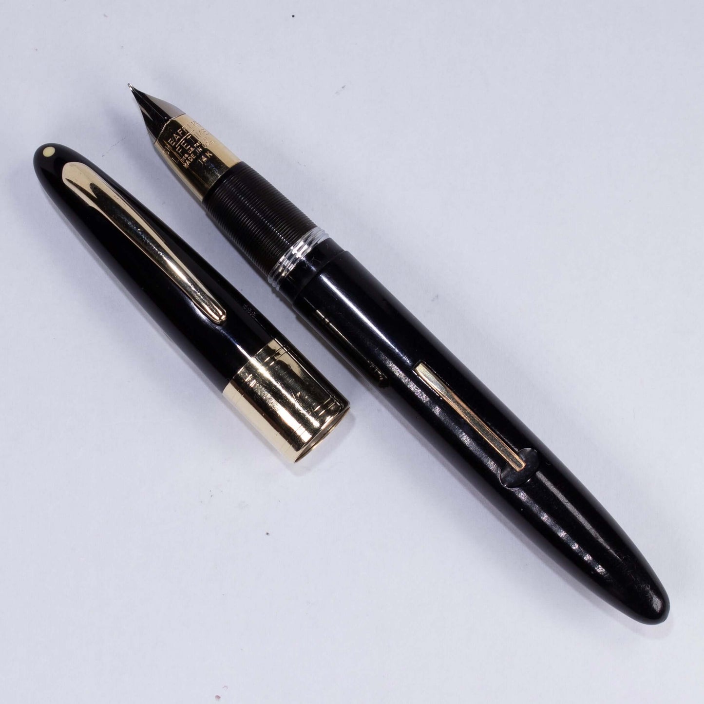 Sheaffer Triumph Lever Filler, Black, Large Two-toned Wraparound Triumph 14K Gold nib Ozark Pen Shop