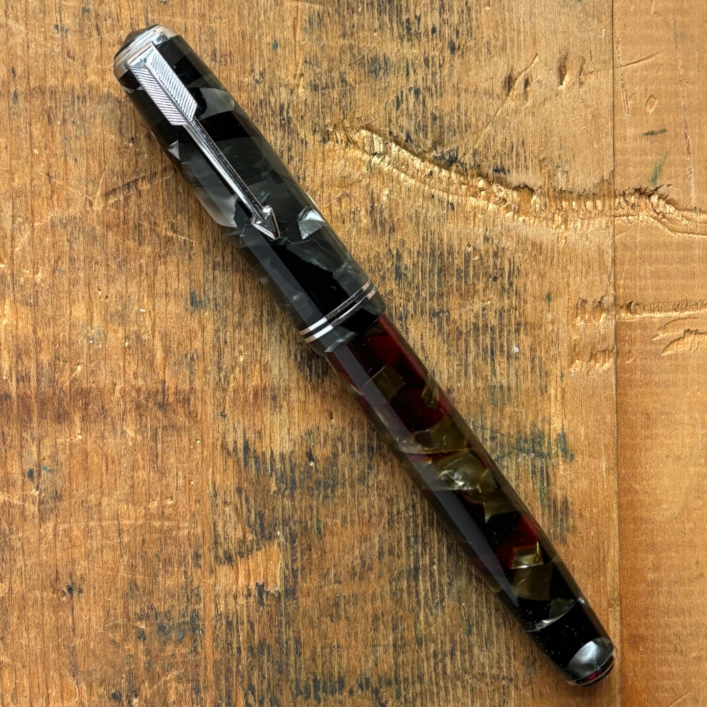 Double Jewel Parker Vacumatic JR; Grey Marble