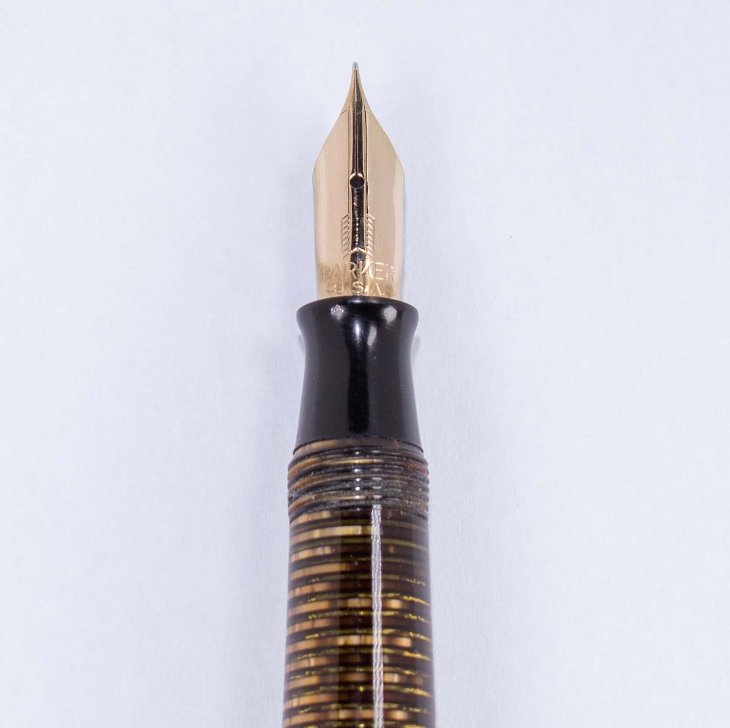 Parker Vacumatic Debutante Vintage Fountain Pen, Golden Pearl, 14K Fine Nib. Ozark Pen Shop
