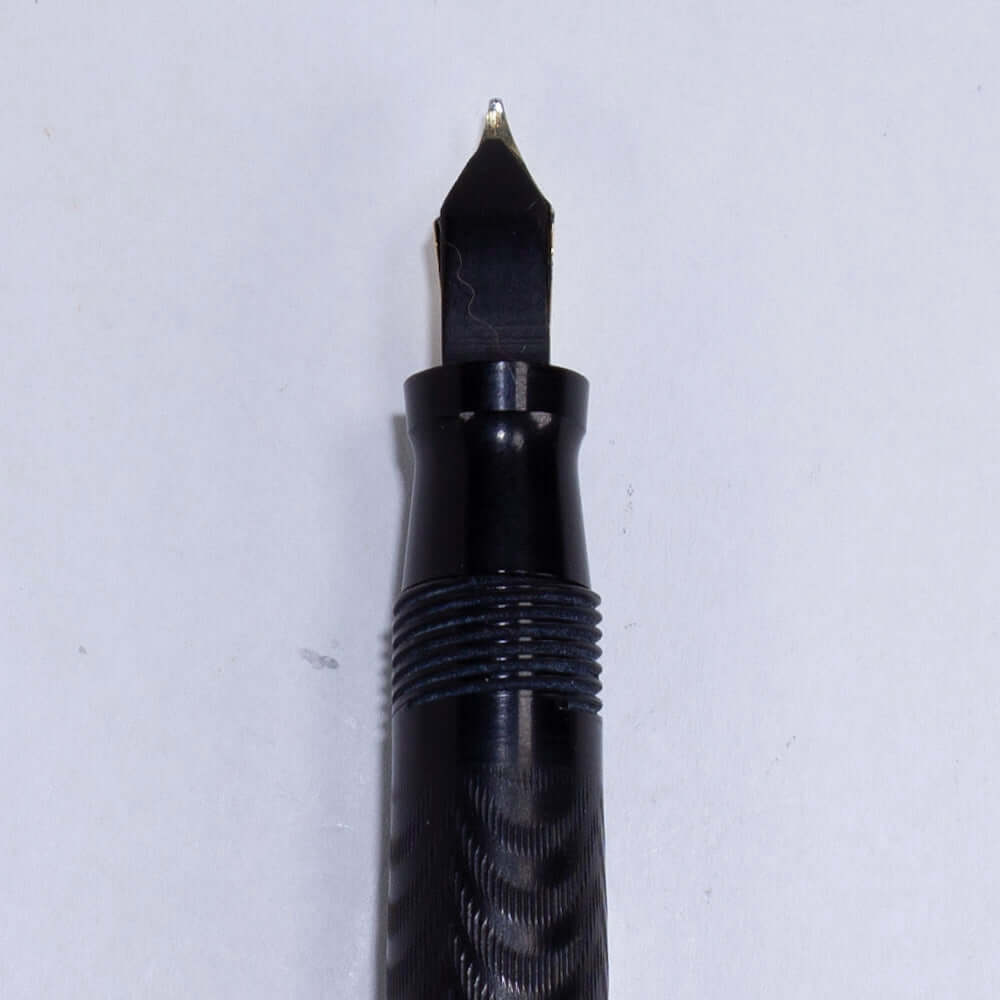 Craig Black Chased Hard Rubber Fountain Pen, Craig is a sub-brand of Sheaffer, Ring top. Ozark Pen Shop