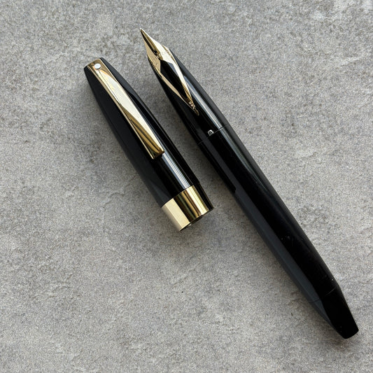 Sheaffer PFM III, Fountain Pen, Black with 14K Inlaid Nib, Medium