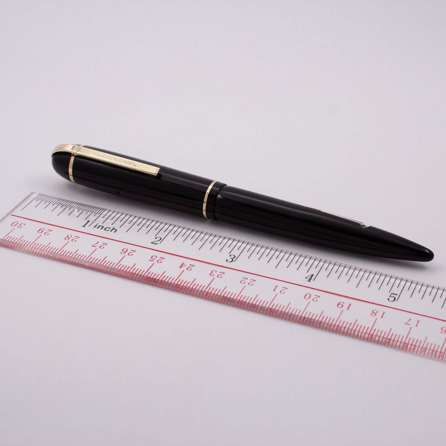 Wahl-Eversharp Skyline Fountain Pen, Black Cap and Barrel. Gold Filled Trim, Fine 14K Nib Ozark Pen Shop