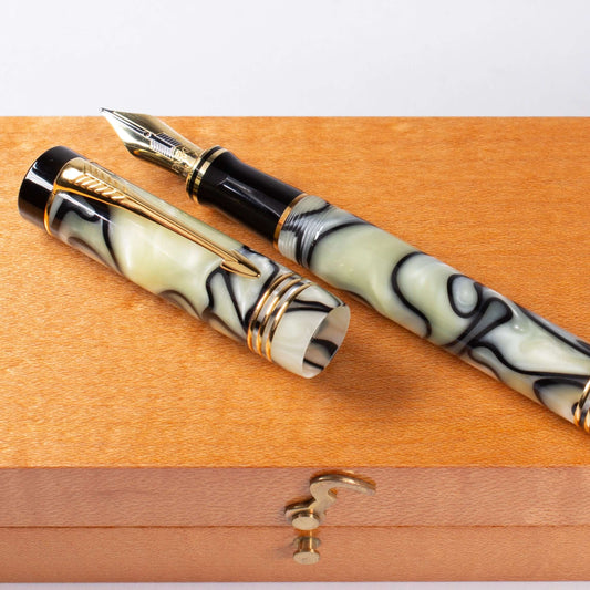 Parker Duofold Norman Rockwell Limited Edition Black and Pearl Fountain Pen, 18K Medium nib. Parker Duofold Ozark Pen Shop