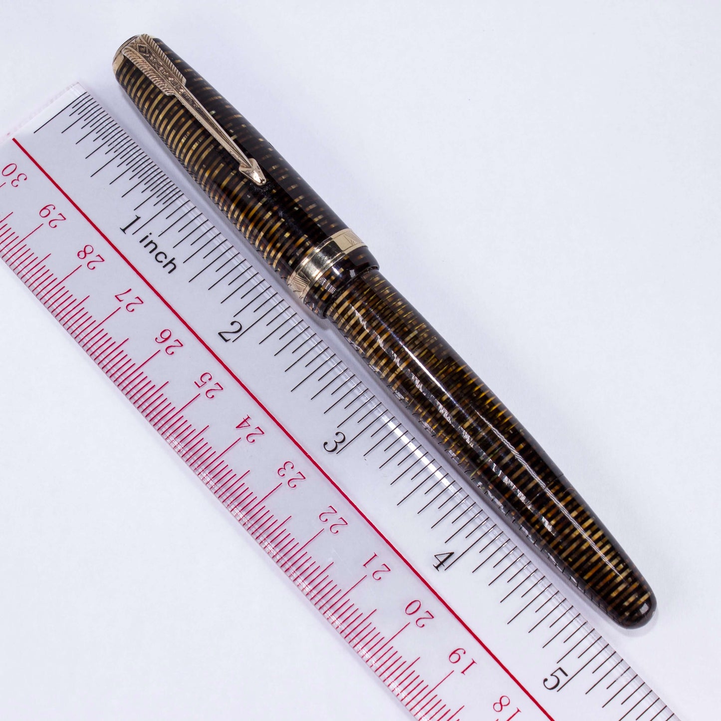 Parker Vacumatic Debutante Vintage Fountain Pen, Golden Pearl, 14K Fine Nib. Ozark Pen Shop