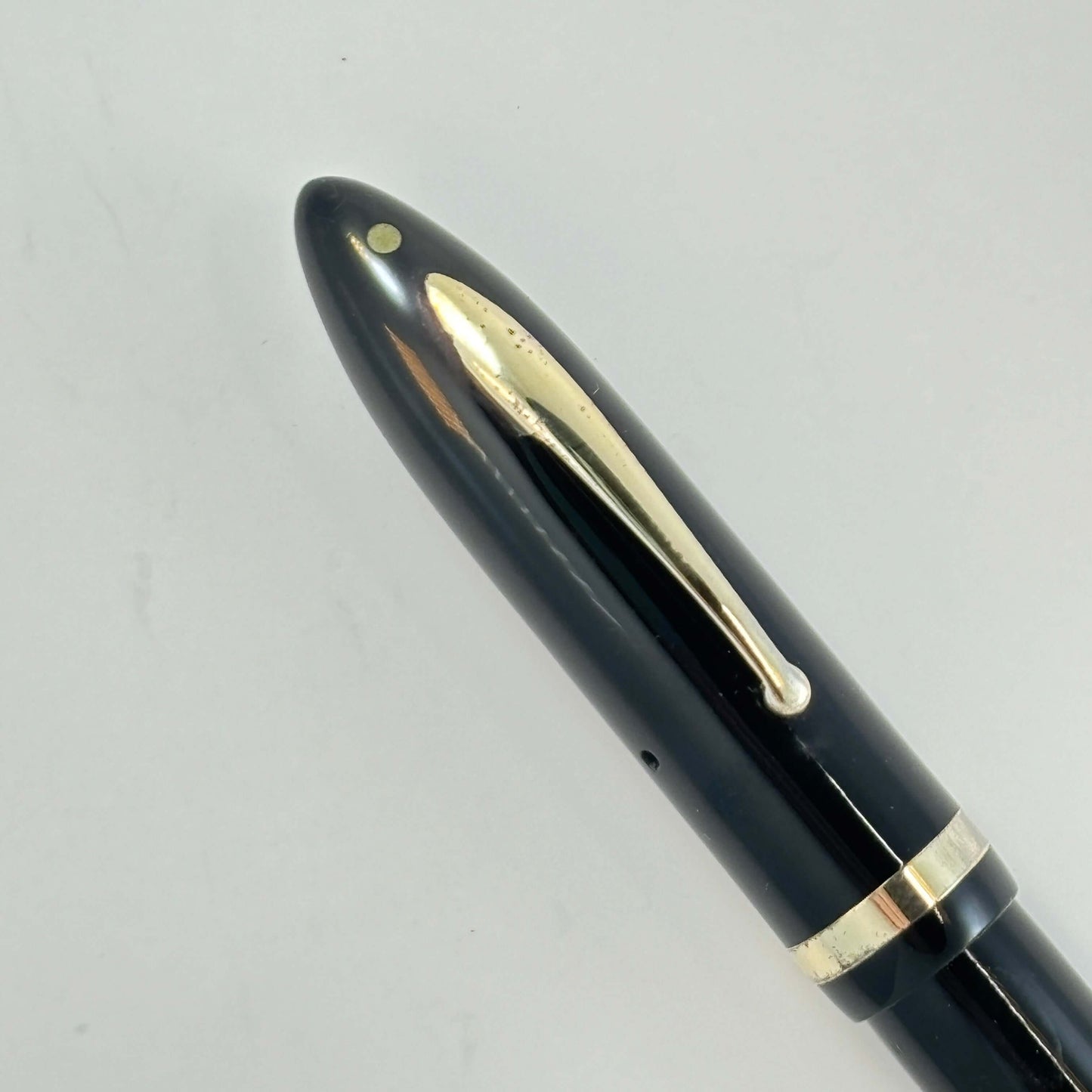 Oversize Sheaffer Balance, Black, 14K Lifetime Fine nib, Restored Lever Filler Ozark Pen Shop