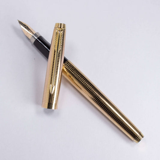 Gold Plated, Parker 75, Fine 14K Nib, C/C. Made in the U.S.A. Ozark Pen Shop