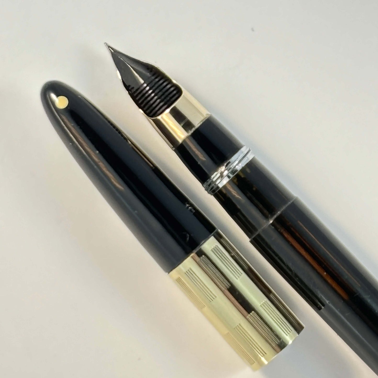 Sheaffer Triumph Tuckaway or "Tucky" Black with Gold-filled Trim, Medium nib Ozark Pen Shop