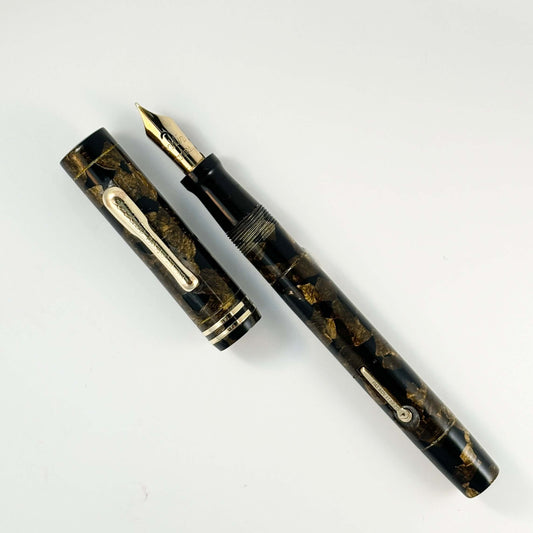 Conklin Endura Fountain Pen, Black and Bronze, Fully Restored Lever-Filler Ozark Pen Shop