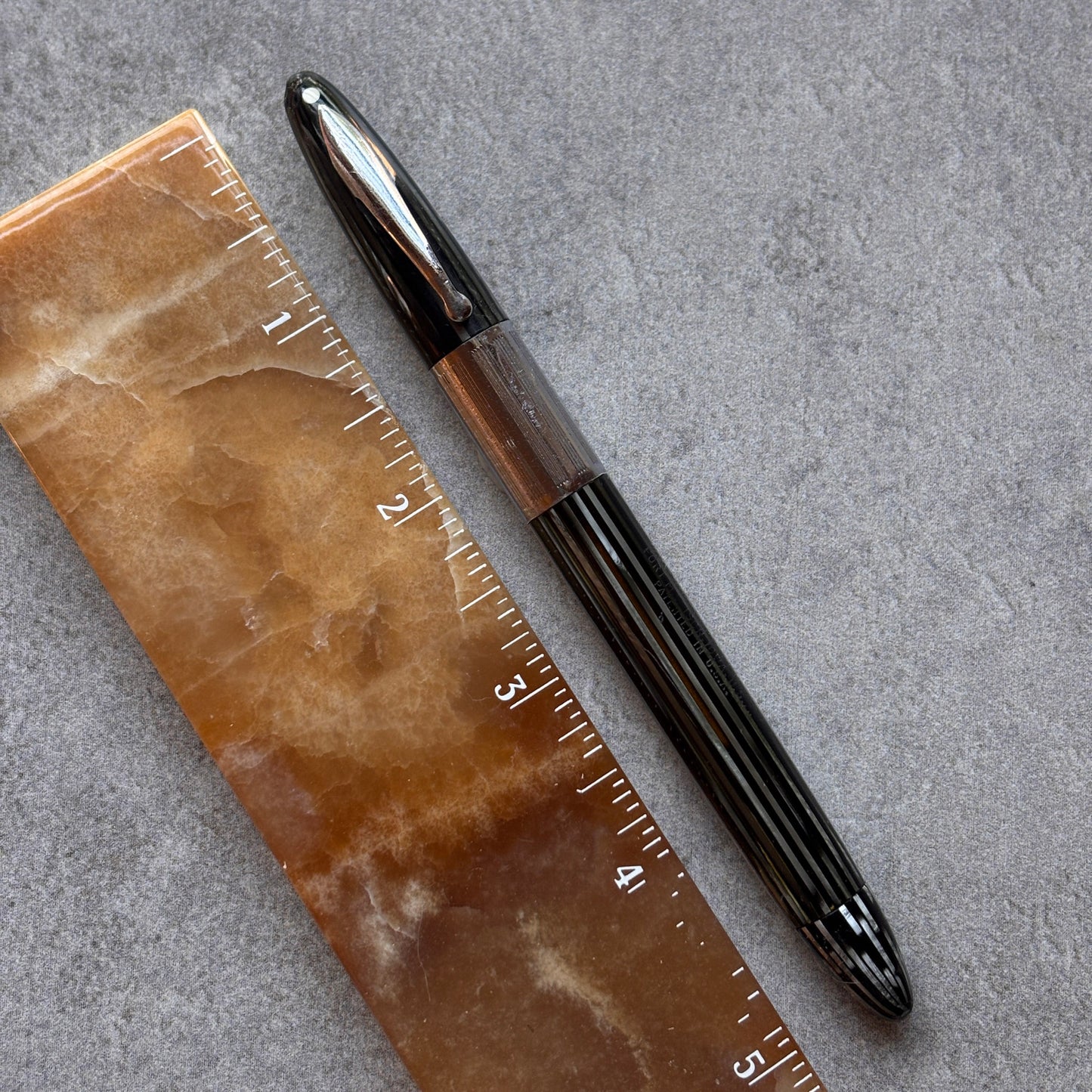 Sheaffer Triumph Fountain Pen, Gray Pearl, Nickel Plated Trim