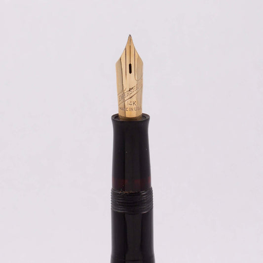 Wahl-Eversharp Skyline Fountain Pen, Black Cap and Barrel. Gold Filled Trim, Fine 14K Nib Ozark Pen Shop