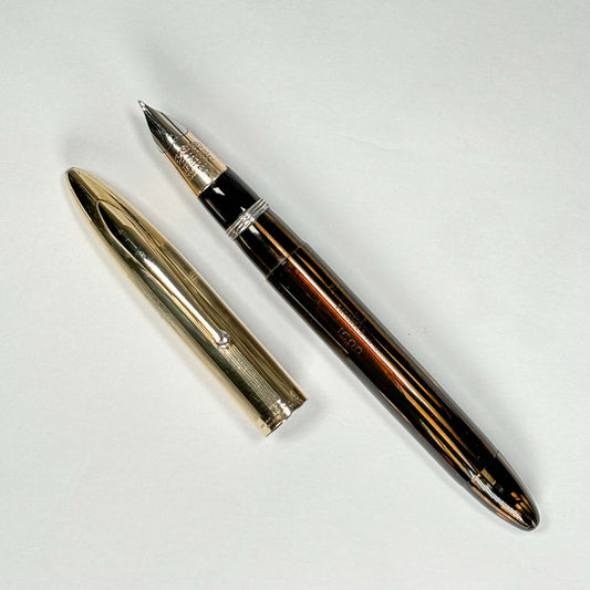 Sheaffer Crest, Triumph 14K Fine Nib, Vac-Fil, Golden Brown with Gold Filled Cap Ozark Pen Shop