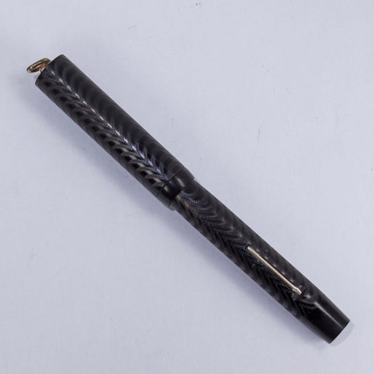 Craig Black Chased Hard Rubber Fountain Pen, Craig is a sub-brand of Sheaffer, Ring top. Ozark Pen Shop