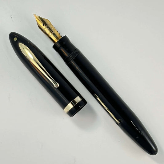 Oversize Sheaffer Balance, Black, 14K Lifetime Fine nib, Restored Lever Filler Ozark Pen Shop