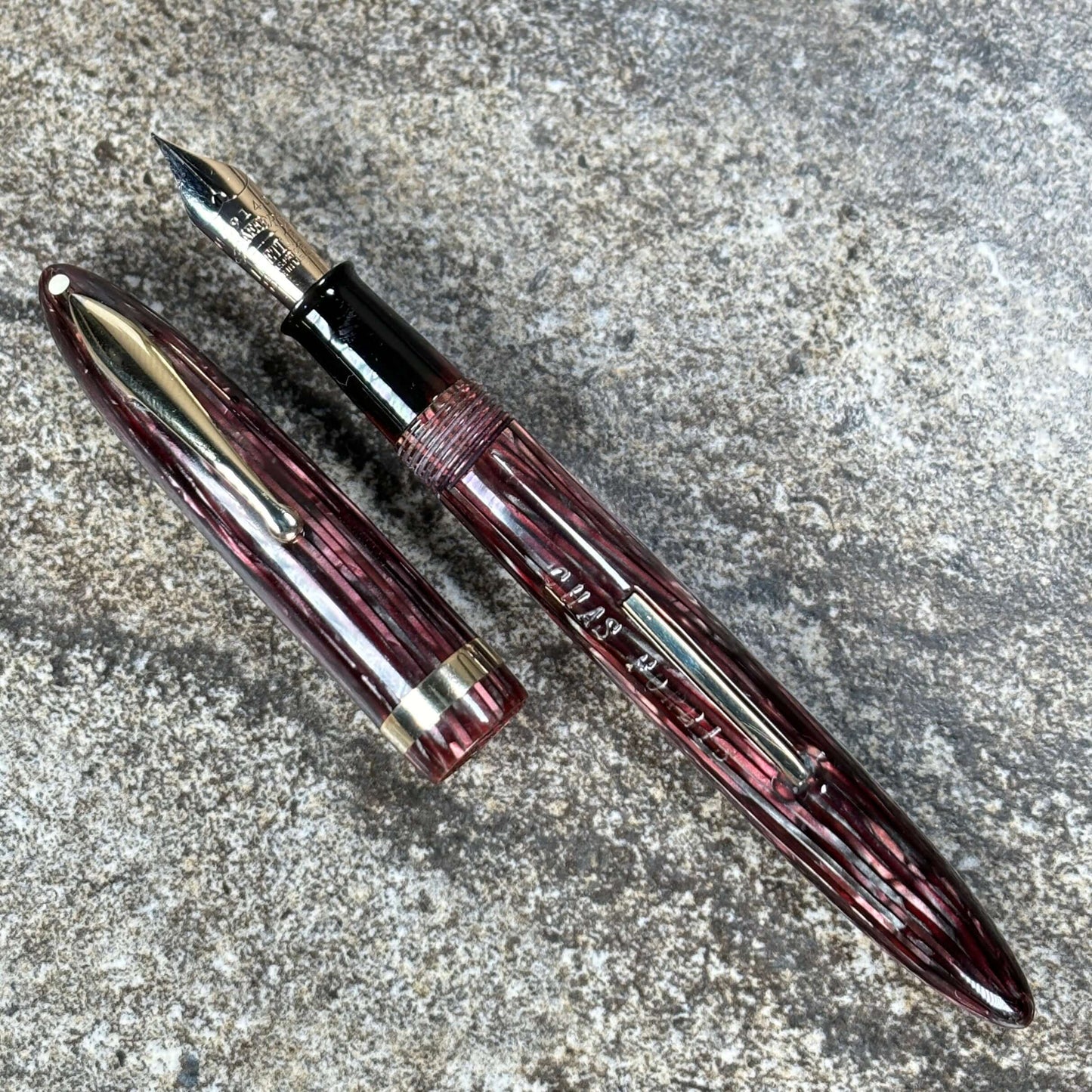 Sheaffer Lifetime Balance, Medium Short Slender Rose Glow, 14K Lifetime nib. Restored Lever Filler Ozark Pen Shop