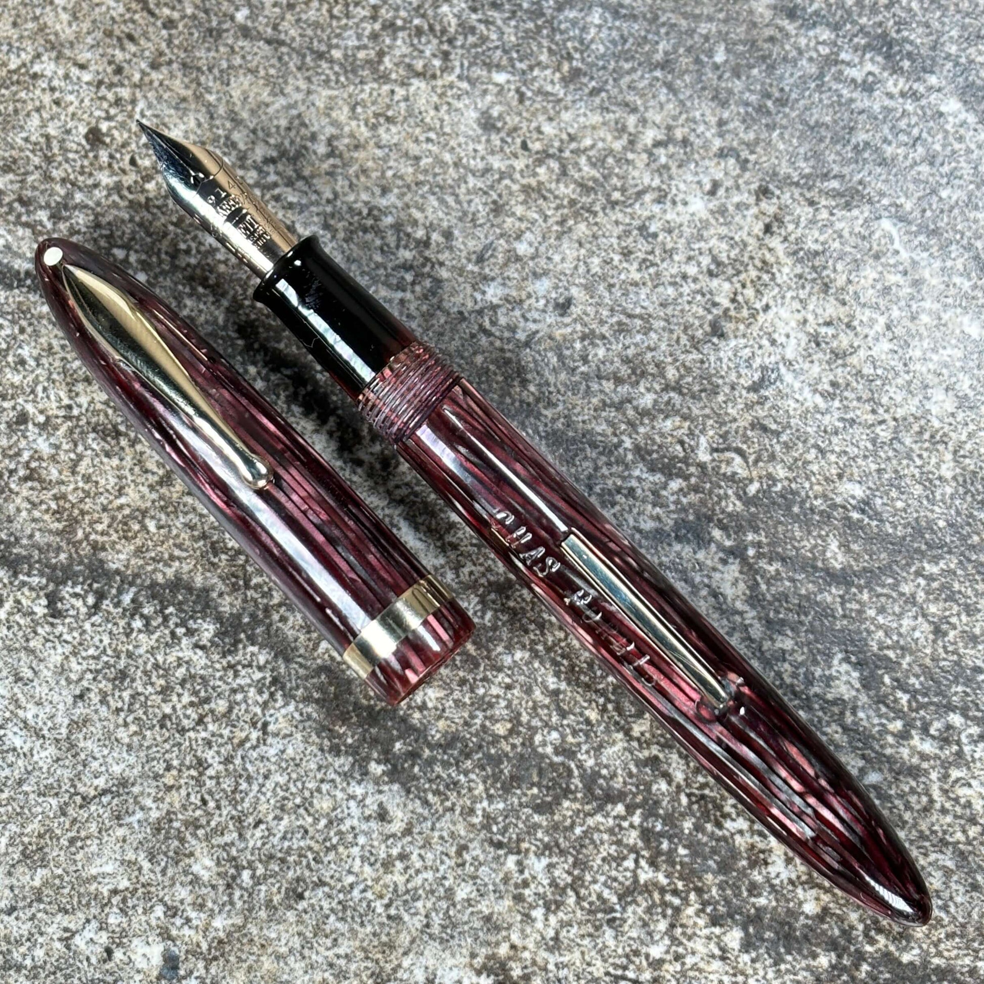 Sheaffer Lifetime Balance, Medium Short Slender Rose Glow, 14K Lifetime nib. Restored Lever Filler  Ozark Pen Shop