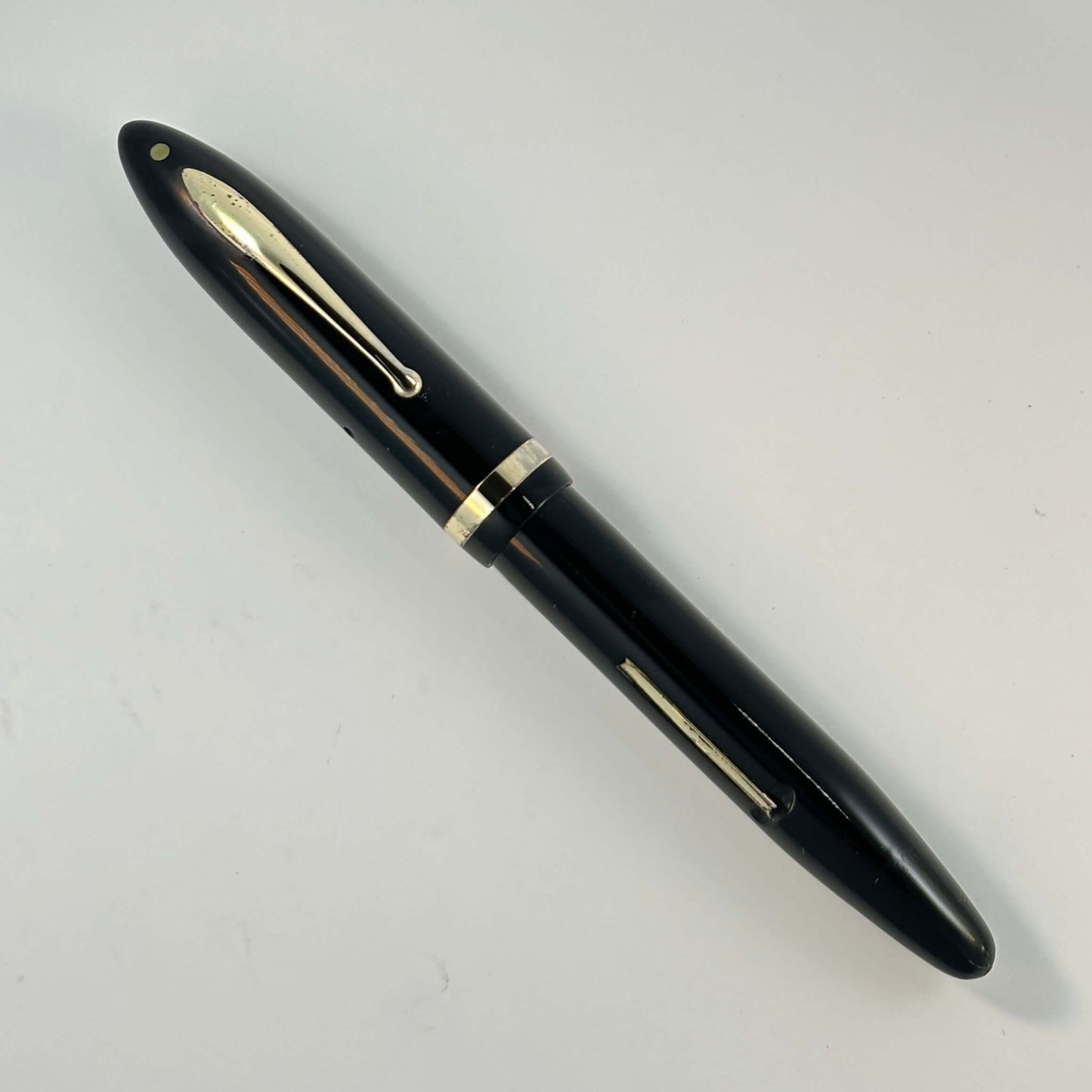 Oversize Sheaffer Balance, Black, 14K Lifetime Fine nib, Restored Lever Filler Ozark Pen Shop
