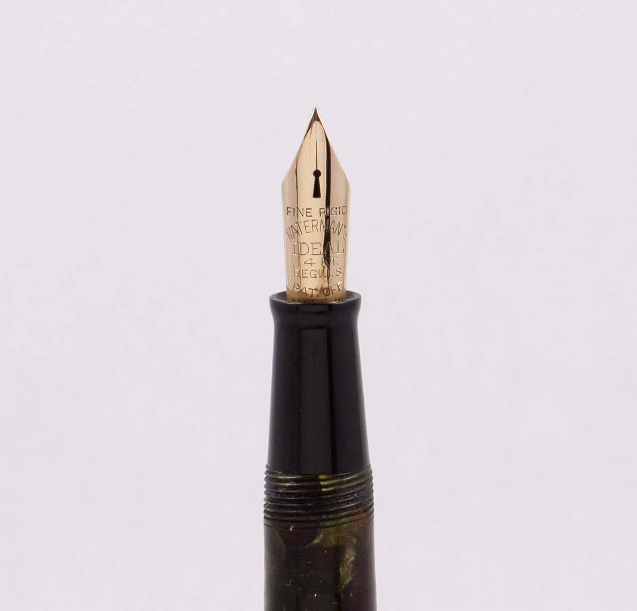 Waterman 94 Restored Fountain Pen, Moss-Agate, Fine Rigid Keyhole Nib Waterman's Ozark Pen Shop