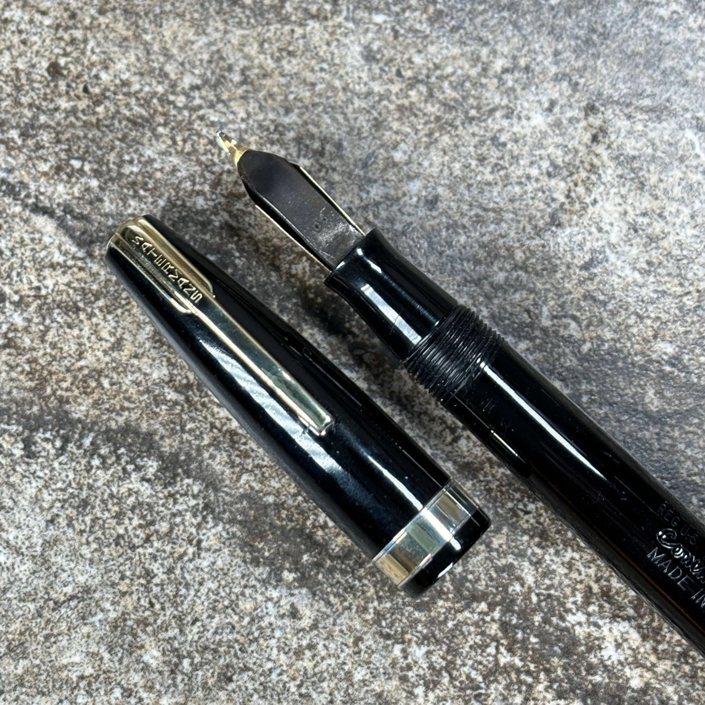 Waterman Commando Fountain Pen Black with Gold Filled Trim, Responsive 14K Waterman #5 Nib Ozark Pen Shop