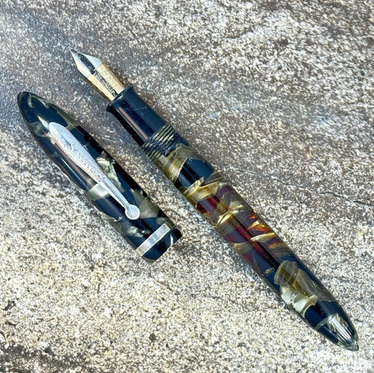 Sheaffer Balance, #7 Feather Touch, Vac-Fil. Fully Restored in Grey Pearl Ozark Pen Shop