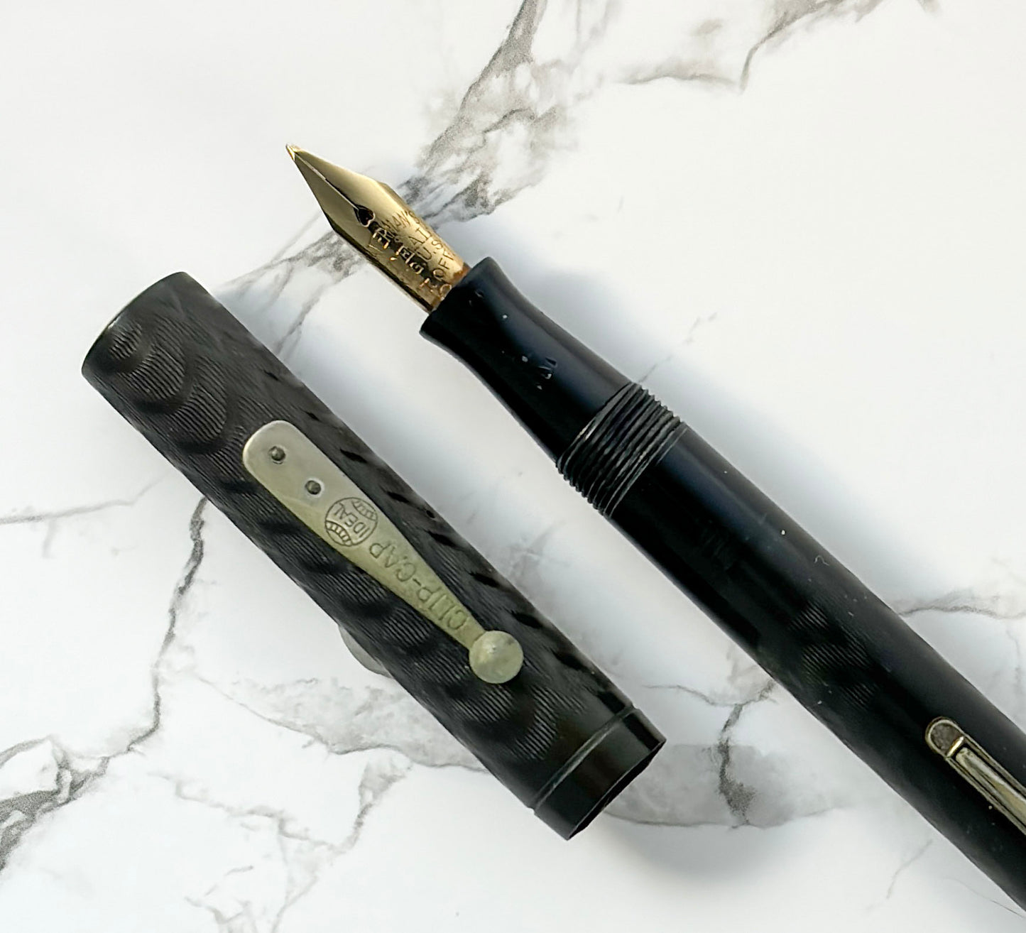 Waterman 52 Chased Black Hard Rubber, Nickel Plated Trim, Flexy 14K Ideal Nib Ozark Pen Shop