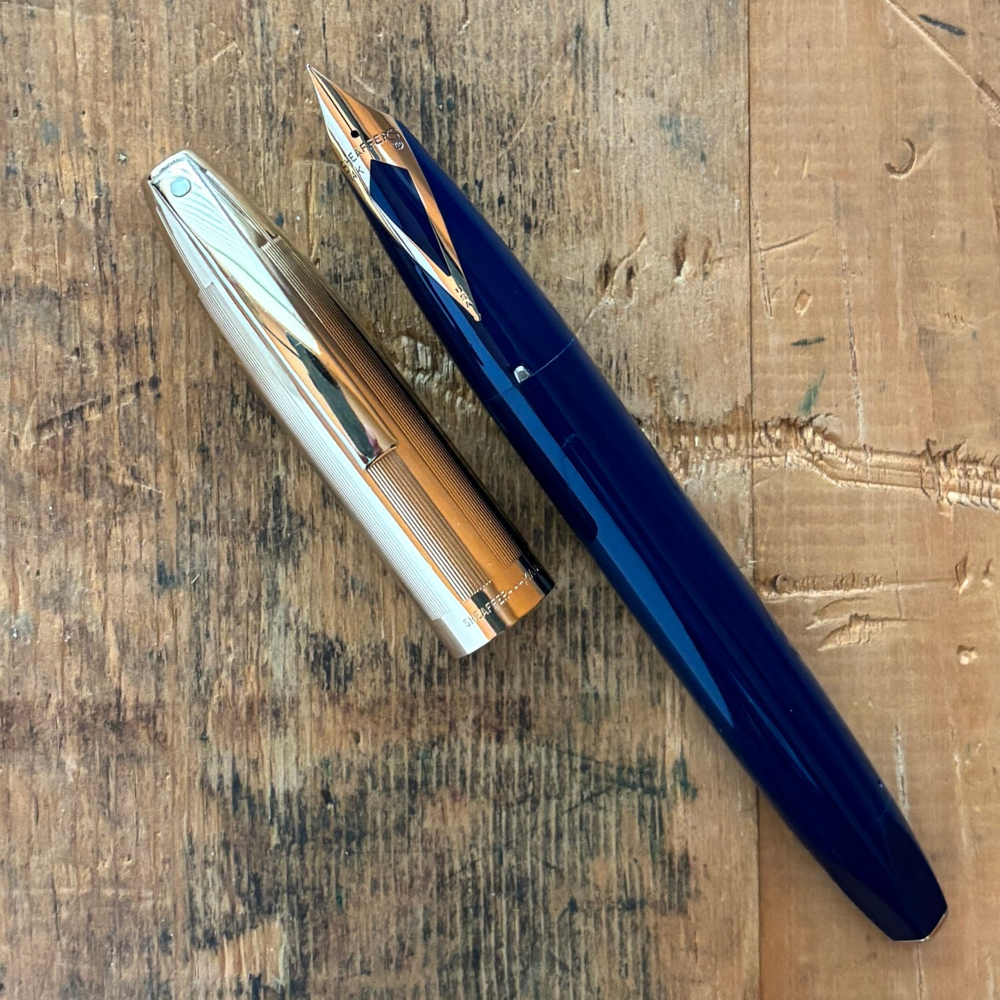 Sheaffer PFM V, Fully Restored Blue with Gold Filled Cap