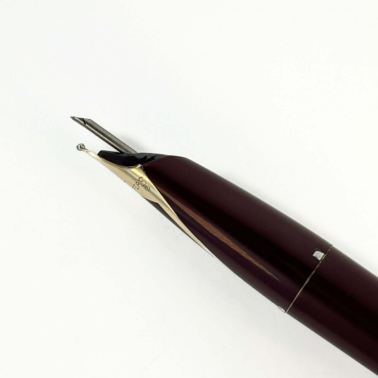 Sheaffer PFM V, Fully Restored in Burgundy with Gold Filled Cap and 14K Inlaid Smooth Broad Nib Ozark Pen Shop