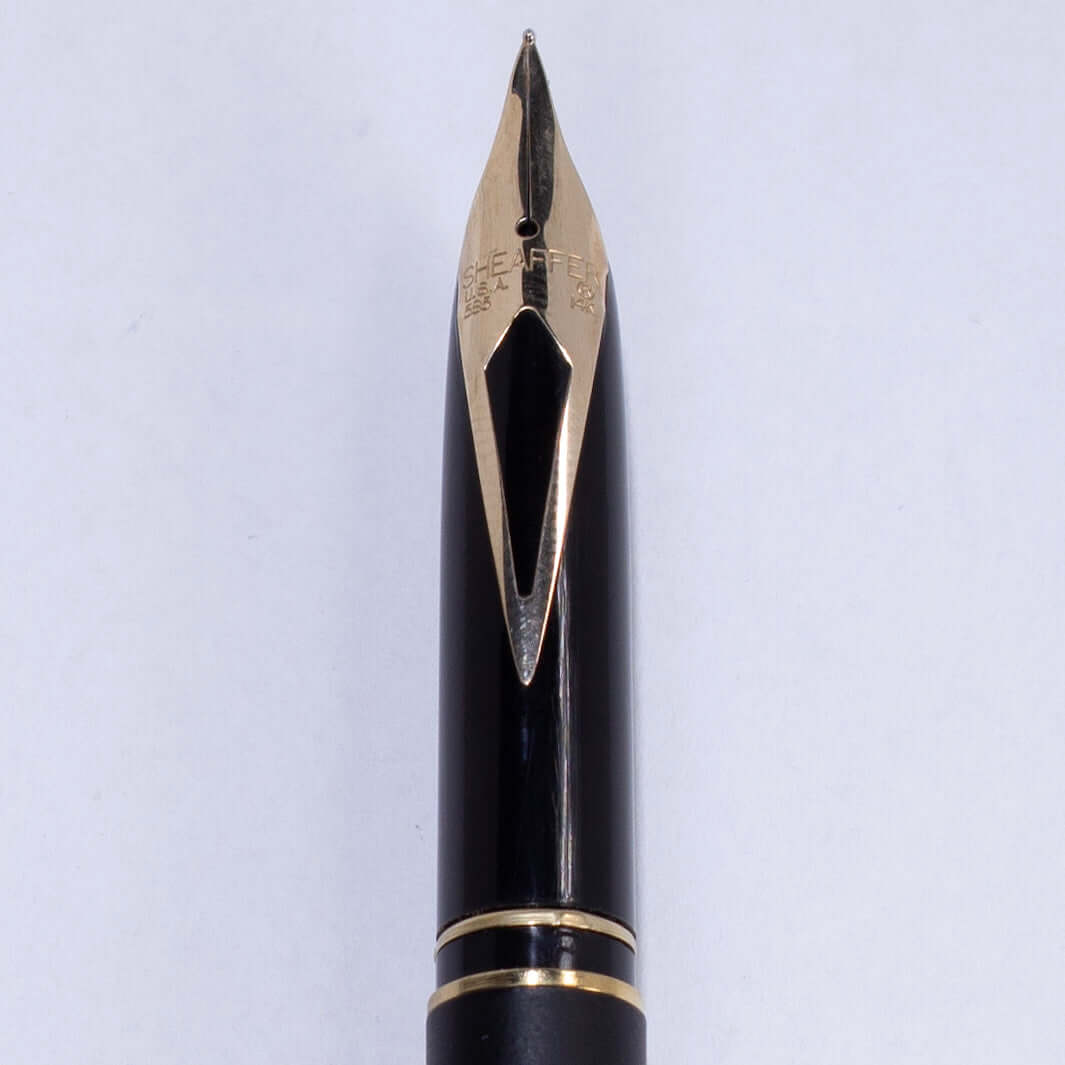 Sheaffer Slim Targa Fountain Pen, Matte Black Finish, 23K Electroplate Trim and Clip, 14K Fine Nib Ozark Pen Shop