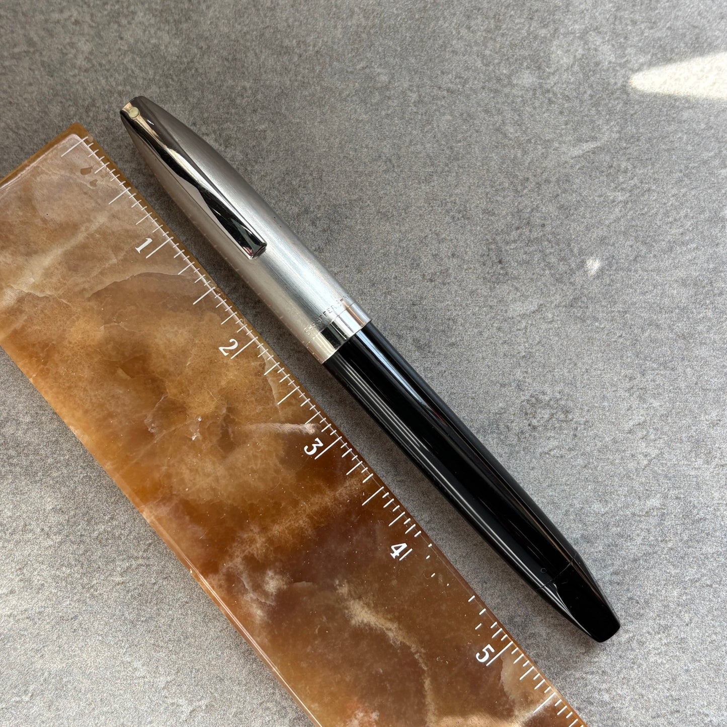 Sheaffer PFM II, Black with Steel Cap, Fully Restored, PdAg Inlaid Nib