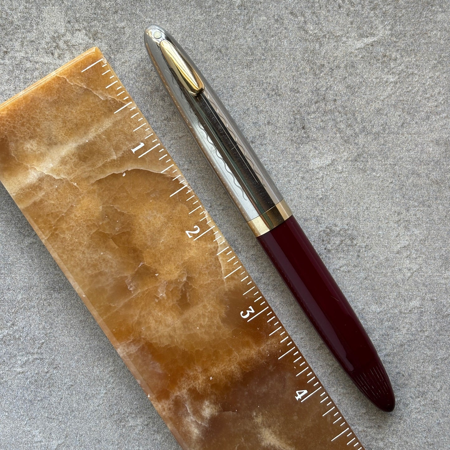 Sheaffer Sentinel Tuckaway, Restored Touchdown Filler, Two-tone Nib, Burgundy