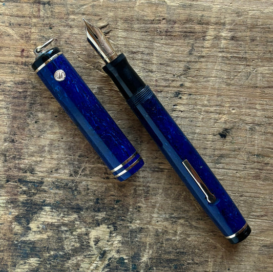 Wahl Fountain Pen, Lapis Blue, Ring top, Lever Filler, 14k Firm Nib