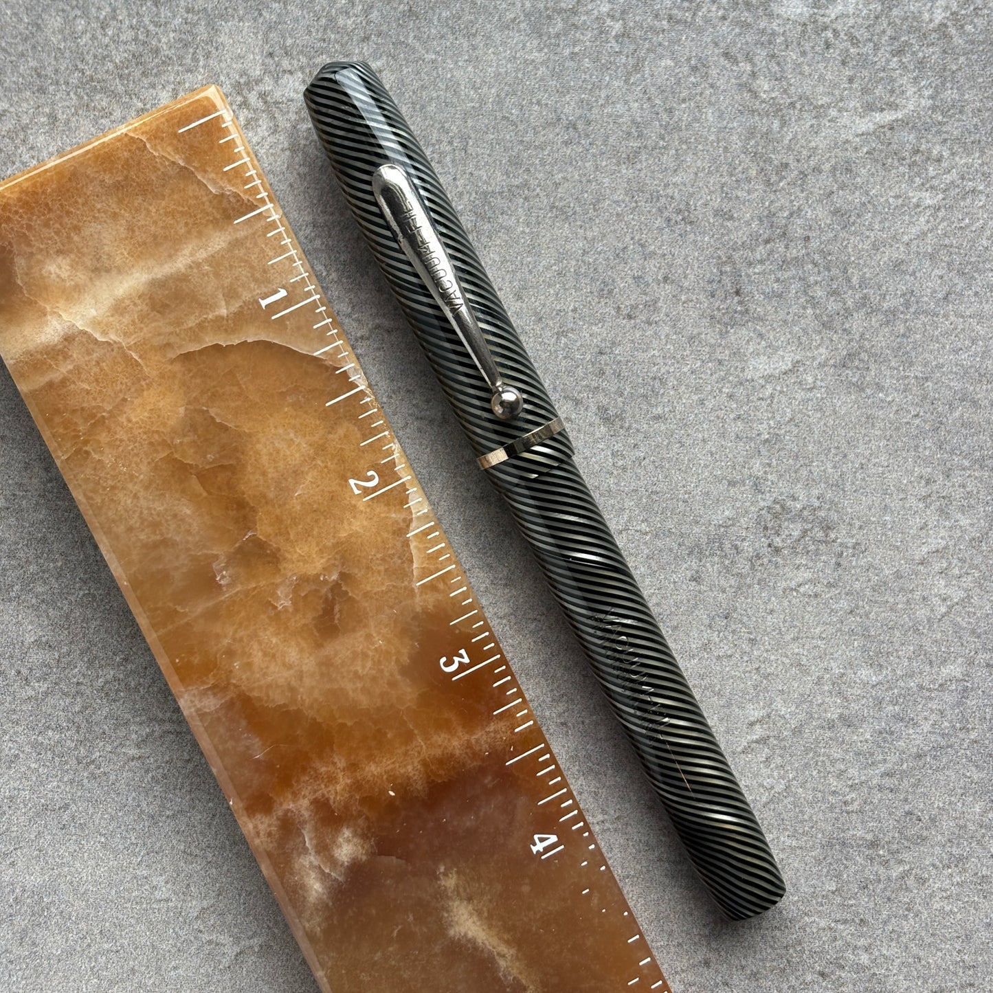 Vacuum-Fil Fountain Pen (Sheaffer Sub Brand), Black and Gray