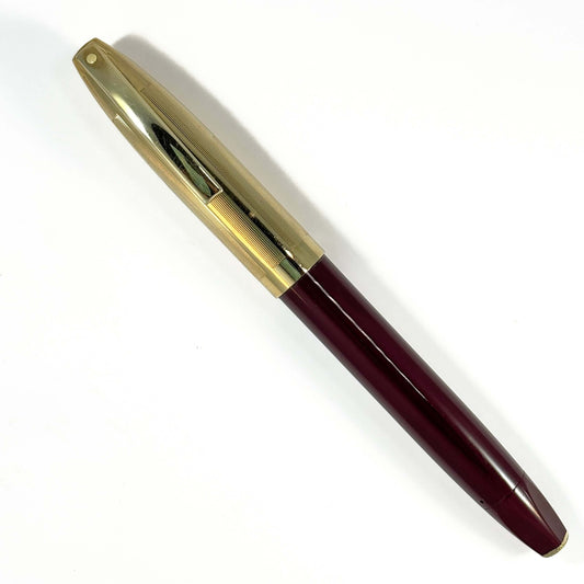 Sheaffer PFM V, Fully Restored in Burgundy with Gold Filled Cap and 14K Inlaid Smooth Broad Nib