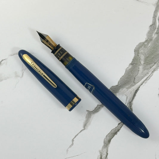 Sheaffer Admiral Touchdown; Persian Blue (still stickered) Ozark Pen Shop