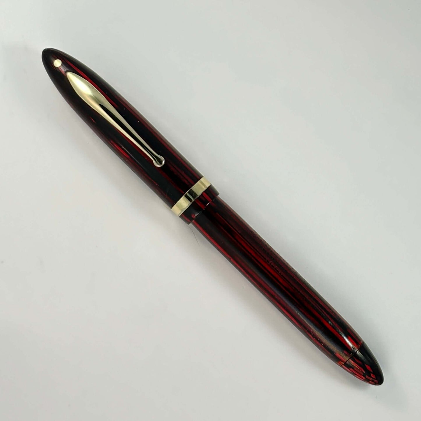 Sheaffer Balance Fountain Pen, Carmine Red Vac-Fil, Lifetime Two-tone Medium Nib Ozark Pen Shop